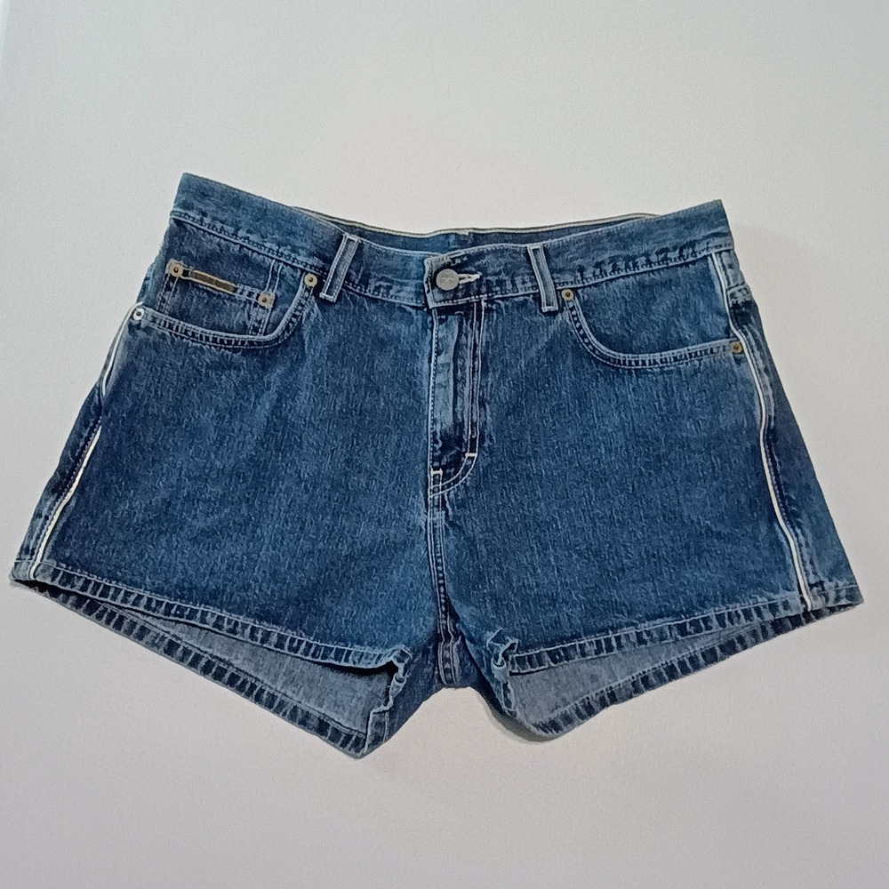 Vintage Calvin Klein Jeans Denim Shorts Womens 11 Blue High Rise Made in USA